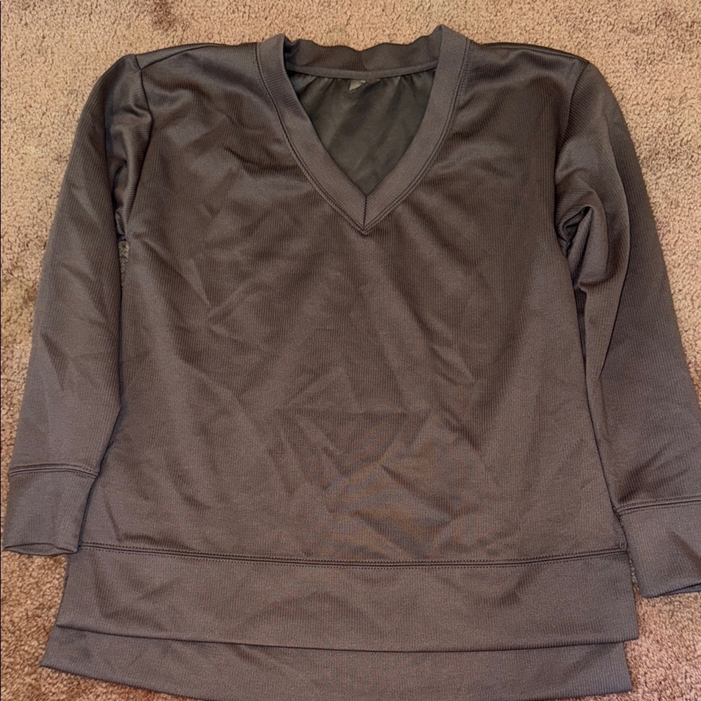 Danskin Dark Gray V-Neck Sweatshirt